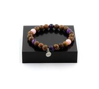 Perles de bracelet Opale rose + Oeil de tigre violet + Améthyste + Bois 8 mm