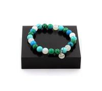 Bracelet Perles Pierre de lune + Turquoise + Chrysocolle + Malachite 8 mm - A Bijoux Turquoise G