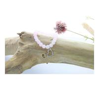 Bracelet perles quartz rose & coeur