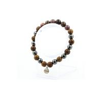 Bracelet de perles de rubis Mogok, Birmanie, Myanmar + hématite + bois 8 mm