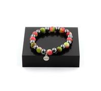 Bracelet Perles Tourmaline melon d'eau + Hématite 8 mm - A Bijoux