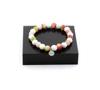 Tourmaline pastèque + bracelet de perles de howlite 8 mm