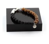Bracelet Perles Turquoise + Lépidolite + Lave + Quartz rose de 8 mm | Longueur 19-20 cm | Fabriqué en France | TRENDYFLAIR rose G