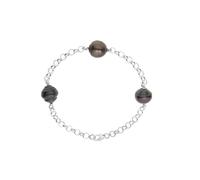 Bracelet - PERLINEA - 3 Perles de Culture de Tahiti 9-10 mm - Argent 925 - Mousqueton - 18 cm