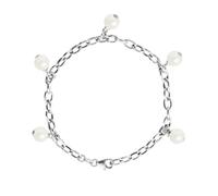 Bracelet - PERLINEA - CHARM'S - 5 Perles de Culture d'Eau Douce 7-8 mm - Argent 925 - Taille Adaptable