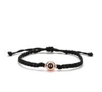 Bracelet Personnalisé avec Projection De Photos Fête des Mères Cadeau De La Saint-Valentin Bracelet Personnalisé pour Commémorer l'amour (Or Rose,Cordon Noir)