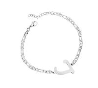 Bracelet personnalisé plaqué argent avec initiales - Bracelet délicat avec nom de disque pour femmes et filles - Montre aviation (taille L, taille unique)