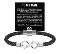 Bracelet personnalisé pour homme avec inscription « For Love » « Remember Whose King You Are And Straighten Your Crown Infinity »