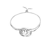 Bracelet Personnalisé Prénom Bracelet de Bague Russe en Argent Sterling-Ronde Nom Bracelet Gravure avec 2 à 5 Nom