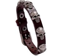 Bracelet Petite tête de mort-Marron foncé KP33406