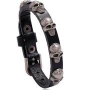 Bracelet petite tête de mort-noir KP33407