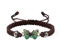 Bracelet photo papillon pour adolescentes, cordon réglable, bracelets papillon pour femmes, jolis bracelets papillon en ambre bracelet pour homme, taille unique, Corde en fil de fer, Pas de gemme