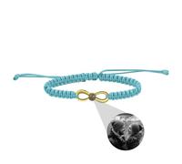 Bracelet photo personnalisable, bracelet de projection personnalisable, boucle infinie avec bijou souvenir de couple, cadeau de Saint-Valentin pour femme, (C)