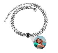 Bracelet photo personnalisé pour homme, Bracelet photo personnalisé Chaîne cubaine personnalisée avec photos à l'intérieur Bracelet photo personnalisé pour couple
