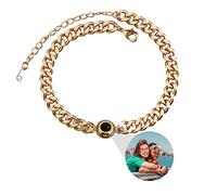 Bracelet photo personnalisé pour homme, Bracelet photo personnalisé Chaîne cubaine personnalisée avec photos à l'intérieur Bracelet photo personnalisé pour couple