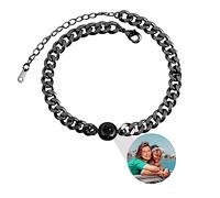 Bracelet photo personnalisé pour homme, Bracelet photo personnalisé Chaîne cubaine personnalisée avec photos à l'intérieur Bracelet photo personnalisé pour couple