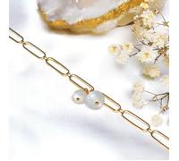 Bracelet pierre de lune aura or