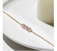 Bracelet pierre de soleil camelia or