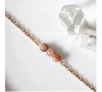 Bracelet pierre de soleil cannelle or