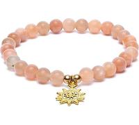 Bracelet pierre de soleil élastique avec pendentif soleil -- 6mm