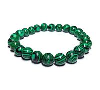 Bracelet Pierre d'Imitation Malachite Vert Perle 8mm Cordon Élastique Extensible Longueur 17cm cadeau anniversaire saint valentin homme femme bijou garçon fille fête des mères mamans pères papas