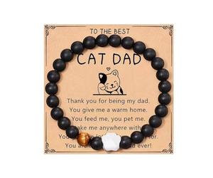 Bracelet Pierre Femme, Bracelet Pour Elastique Pierre Naturelle Bracelets Chat Bohème En Cristal Anniversaire Saint Valentin Cadeau Idee Original Bracelet Mère Fille Cadeau Ado Sœur Amie Couple (F)