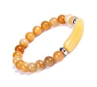 Bracelet Pierre Naturelle 7 Chakra Homme Femme - Perle Topaze Jaune Semi-Précieux Élastique - Bijoux Diffuseur De Charme - Cadeau