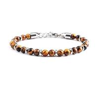 Bracelet Pierre Naturelle, Bracelets En Perles De Cristal Œil De Tigre En Pierres Précieuses Naturelles, Chaîne En Acier Réglable, Fermoirs Mousquetons, Méditation, Yoga, Énergie, B