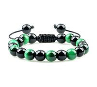 Bracelet Pierre Naturelle Homme, Bracelets En Perles D Obsidienne En Cristal De Pierre Précieuse Naturelle, Bracelet De Méditation À La Mode En Œil De Tigre Vert, Bracelet De Yoga Reiki, Bracele