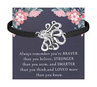 Bracelet pieuvre pour les amateurs de pieuvre, cadeau de l'océan, cadeau d'amitié, bracelet réglable inspiré de Always Remember, 9 inch, Acier inoxydable
