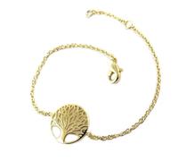 Bracelet Plaqué or 'Arbre de Vie' doré - 14 mm [Q1083]