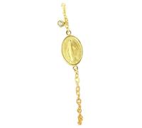 Bracelet Plaqué Or avec Médaille Miraculeuse de la Rue du Bac et Strass - Culte Chrétien