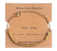 Bracelet plaqué or délicat et empilable - Ensemble de perles bohème - Cadeau pour femme, adolescente, fille, couple inspirant et réglable - Pour maman, meilleure amie