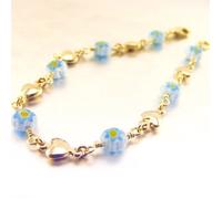 Bracelet Plaqué Or ""Mélodie d'Amour"" Bleu