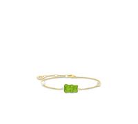 Bracelet plaqué or « Ours d'or Harbo » vert perle et pierre