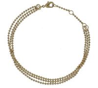 Bracelet Plaqué Or Trois Rangs et Perles à Facettes