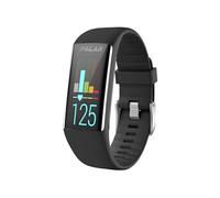 Bracelet Polar A360,Polar A370 Bracelet en silicone avec système de clic boucle argentée Noir