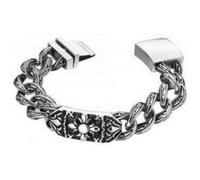 Bracelet - Police - Covenant PJ25148BSS01L - Acier - Argenté - Gros Maillons Fleur