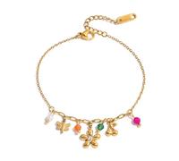 Bracelet polyvalent en acier inoxydable sur le thème des fleurs avec extension pour un ajustement confortable - Chaîne réglable pour femmes et filles, taille unique, Comme décrit