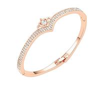 Bracelet populaire en or rose pour fille - Bague Europe et États-Unis en forme de cœur - Version coréenne de montre simple pour hommes - Bracelet en cuir en bois, taille unique, Acier allié, Pas de
