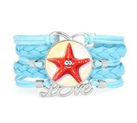 Bracelet Porte-Bonheur,Amour,Étoile De Mer,Diffraction,Ajustable,Cuir Tres | Multistrat,Punk,Bracelet,Fait main,Offre,Bangle,Accessoire,Amie,Amoureux,Ethnique,Amitié,Anniversaire,Noël,Musique,Art