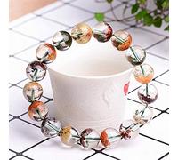 Bracelet Porte-Bonheur, Bracelet Feng Shui en Cristal de Quartz fantôme Richesse, Bracelet coloré Perles for Femmes, attirant la, amulette puissante(9mm)
