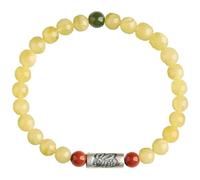 Bracelet Porte-Bonheur, Bracelet Feng Shui en Jade Hetian, breloque Argent, Bracelet avec Animaux du Zodiaque Chinois, amulette Vert, Talisman Porte-Bonheur, Unisexe(Amber,Dog)