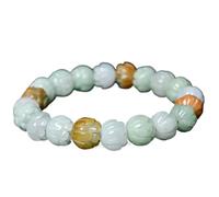 Bracelet Porte-Bonheur, Bracelet Feng Shui en Jade sculpté Unisexe for Femme, Bijou de Perles for Attirer la Richesse et Chance, Talisman Puissant
