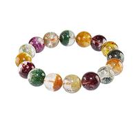 Bracelet Porte-Bonheur, Bracelet Feng Shui Fantôme-Cristal Richesse Bol au Trésor Cristal Chakra for la Bonne Fortune Courageux Chanceux Authentique(12mm)