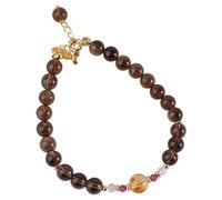 Bracelet Porte-Bonheur, Feng Shui Wealth Bracelet Multi-Gem Citrine Tourmaline Diamond-Cut Crystal Beads Chakra Gemstones Meditation Vacation Jewelry Prosperity Luck Money(Citrine Bead)