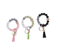 Bracelet Porte-Clés, Bracelet Porte-Clés Perles Perles Accrocheur élégant 3pcs Voyage (B)