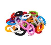 Bracelet porte-clés en plastique bobine extensible avec anneau inclus 30 Couleurs assorties