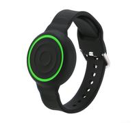 Bracelet pour AirTag, 22 x 1,6 cm, étui de protection en silicone, étanche et réglable, design léger, pour enfants et personnes âgées (noir)