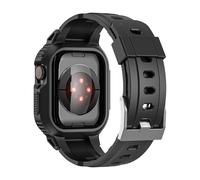 Bracelet pour Apple Watch 41mm / 40mm / 38mm Silicone avec Coque Antichoc Noir
